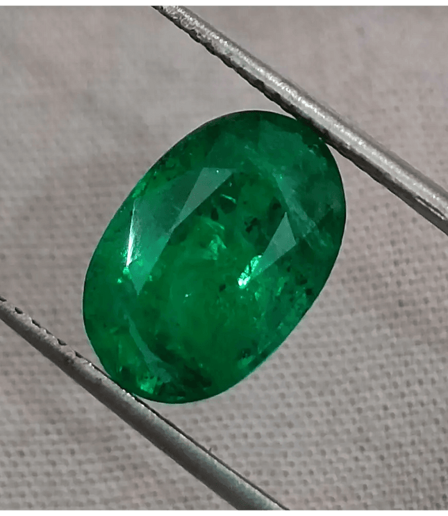 3.99ct IGI Certified Top Deep Vivid Green Emerald, Natural Gem - SMSGEMS 