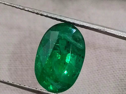 3.99ct IGI Certified Top Deep Vivid Green Emerald, Natural Gem - SMSGEMS 