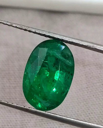3.99ct IGI Certified Top Deep Vivid Green Emerald, Natural Gem - SMSGEMS 