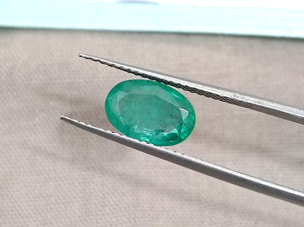 2.00ct Sea Green Natural Zambian Emerald Oval Cut Loose Gemstone