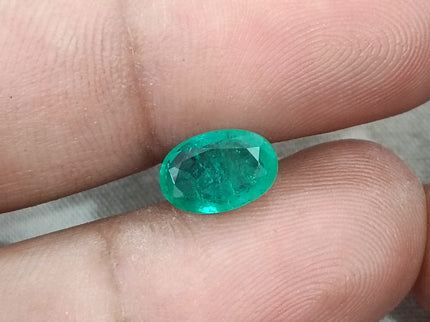 2.00ct Sea Green Natural Zambian Emerald Oval Cut Loose Gemstone