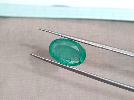 2.00ct Sea Green Natural Zambian Emerald Oval Cut Loose Gemstone