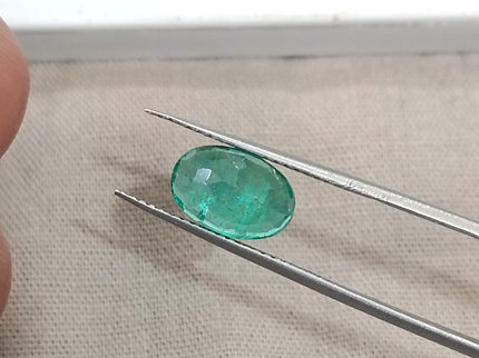 2.00ct Sea Green Natural Zambian Emerald Oval Cut Loose Gemstone