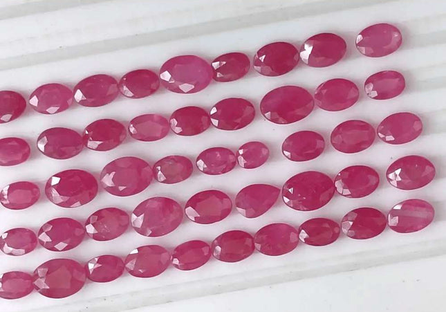 38.03ct African Ruby Lot, Natural Earth Mined Gemstones - SMSGEMS 