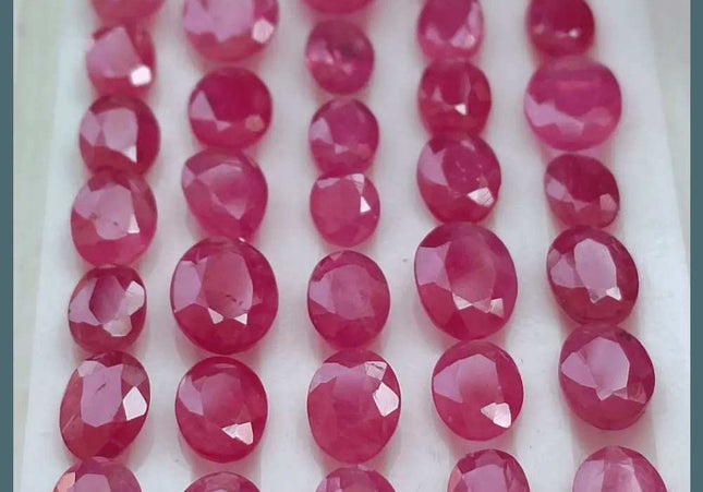 38.03ct African Ruby Lot, Natural Earth Mined Gemstones - SMSGEMS 