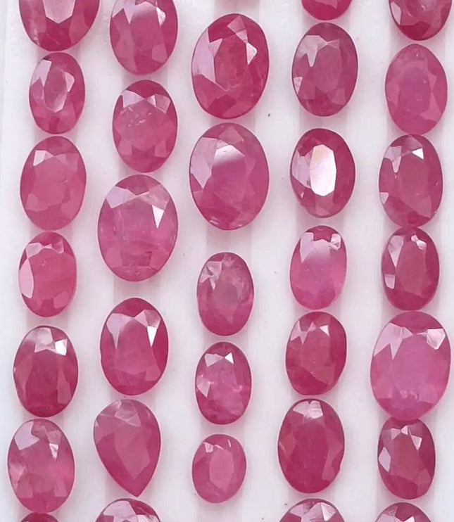 38.03ct African Ruby Lot, Natural Earth Mined Gemstones - SMSGEMS 