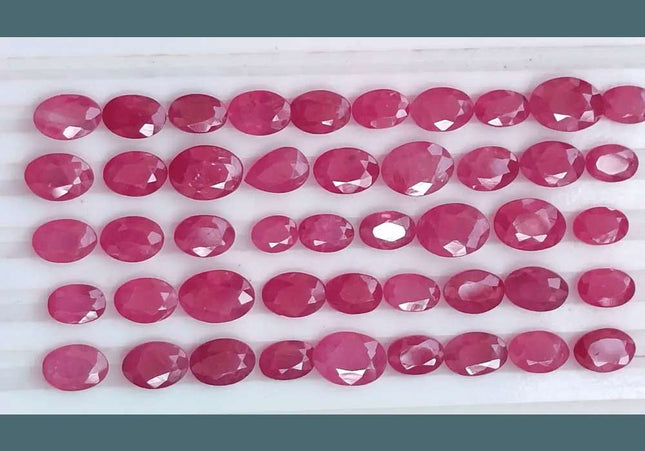 38.03ct African Ruby Lot, Natural Earth Mined Gemstones - SMSGEMS 