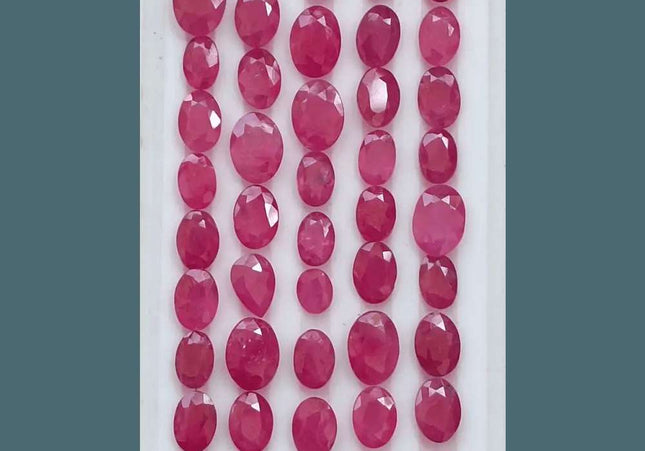 38.03ct African Ruby Lot, Natural Earth Mined Gemstones - SMSGEMS 