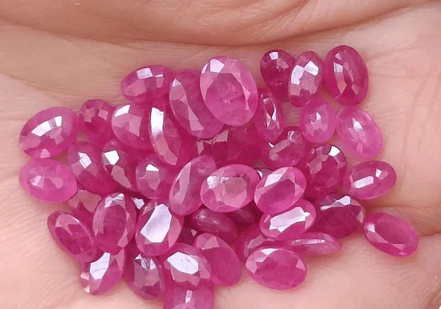 38.03ct African Ruby Lot, Natural Earth Mined Gemstones - SMSGEMS 