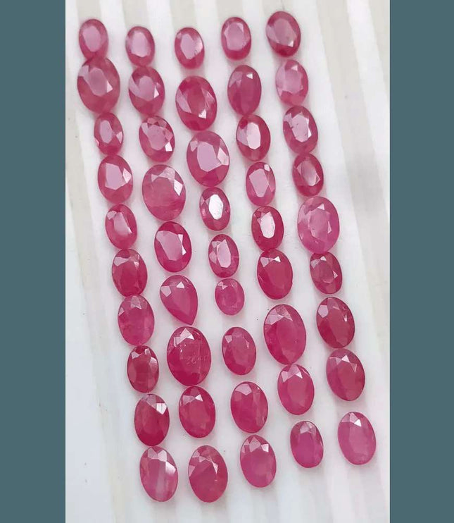 38.03ct African Ruby Lot, Natural Earth Mined Gemstones - SMSGEMS 