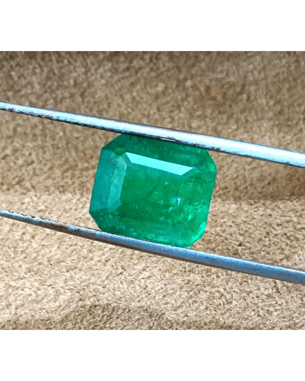 4.12ct IGI Certified Vivid Green Emerald Cut Swat Emerald, Natural Earth Mined Gemstone. - SMSGEMS 