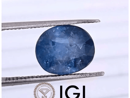 4.25ct IGI Certified Blue Ceylon Sapphire, Natural Gemstone - SMSGEMS 