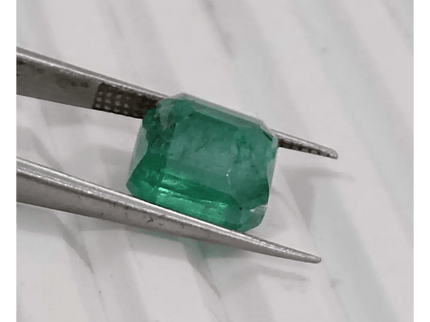 4.36ct Medium Deep Golden Green Emerald , 100% Natural Earth Mined Gem. - SMSGEMS 