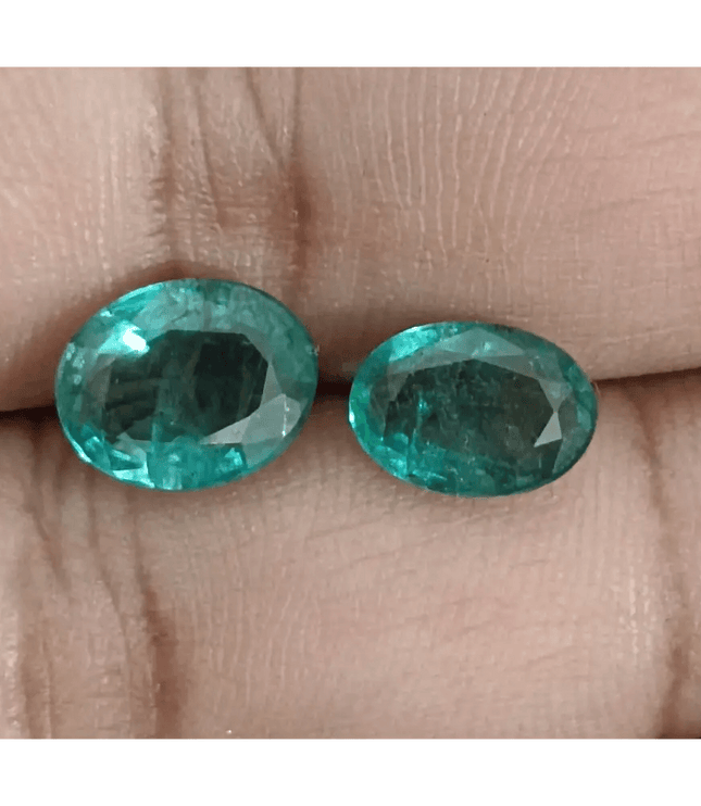 4.76ct Deep bluish Green Emeralds, 100% Natural Gems - SMSGEMS 