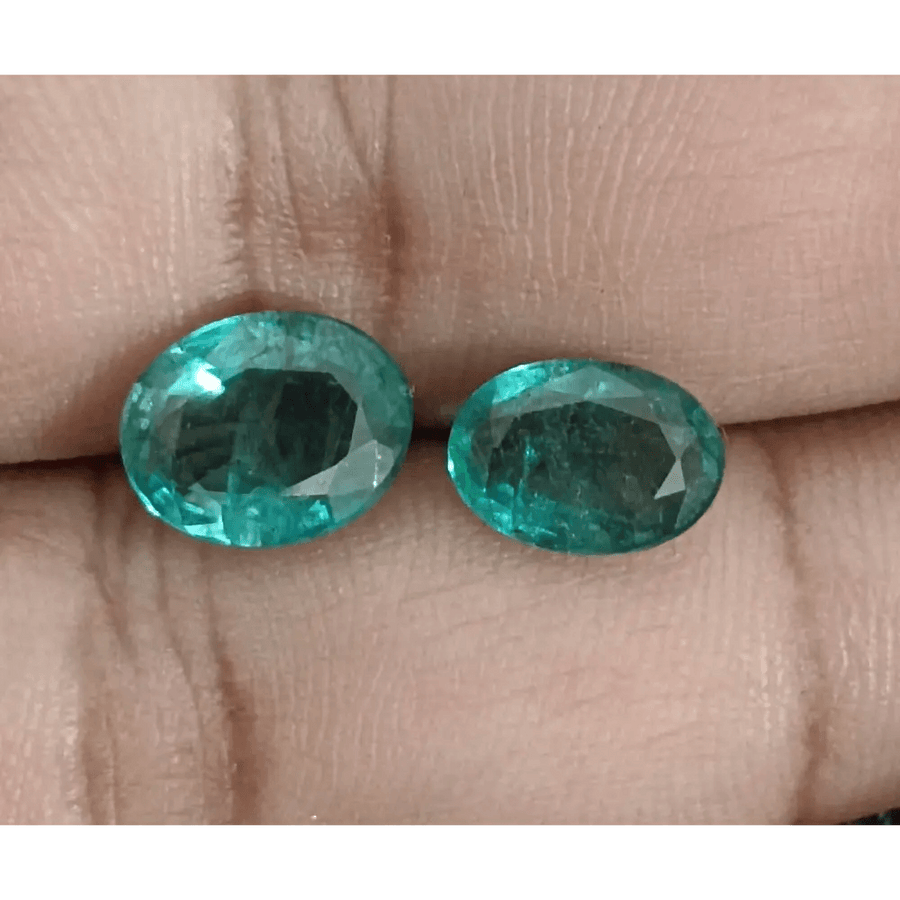 4.76ct Deep bluish Green Emeralds, 100% Natural Gems - SMSGEMS 