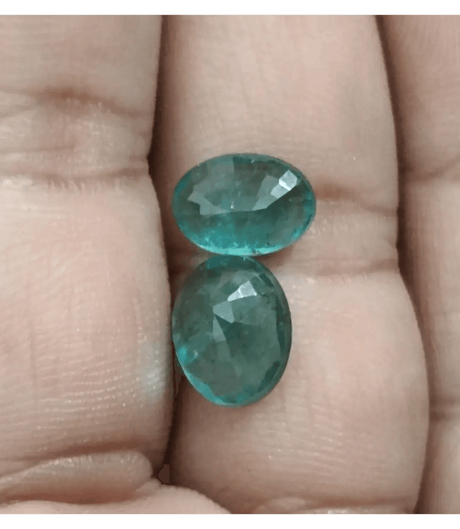 4.76ct Deep bluish Green Emeralds, 100% Natural Gems - SMSGEMS 