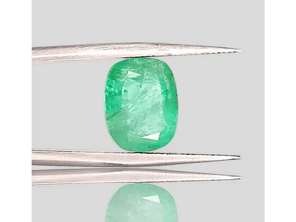4.85ct Neon Green Cushion Cut Ethiopian Emerald, Natural Earth Mined Gemstone - SMSGEMS 
