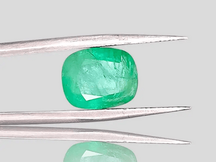 4.85ct Neon Green Cushion Cut Ethiopian Emerald, Natural Earth Mined Gemstone - SMSGEMS 