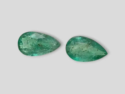 5.17ct Pear Cut Zambian Emerald Pair , 100% Natural Earth Mined Gemstones. - SMSGEMS 