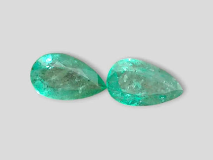 5.17ct Pear Cut Zambian Emerald Pair , 100% Natural Earth Mined Gemstones. - SMSGEMS 