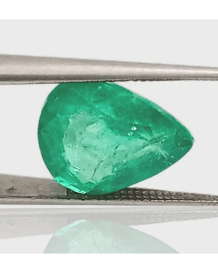 5.54ct Colombian IGI Certified Pear Cut Earth Mined Emerald, 100% Natural Gem. Beautiful Real Colombian Emerald. - SMSGEMS 