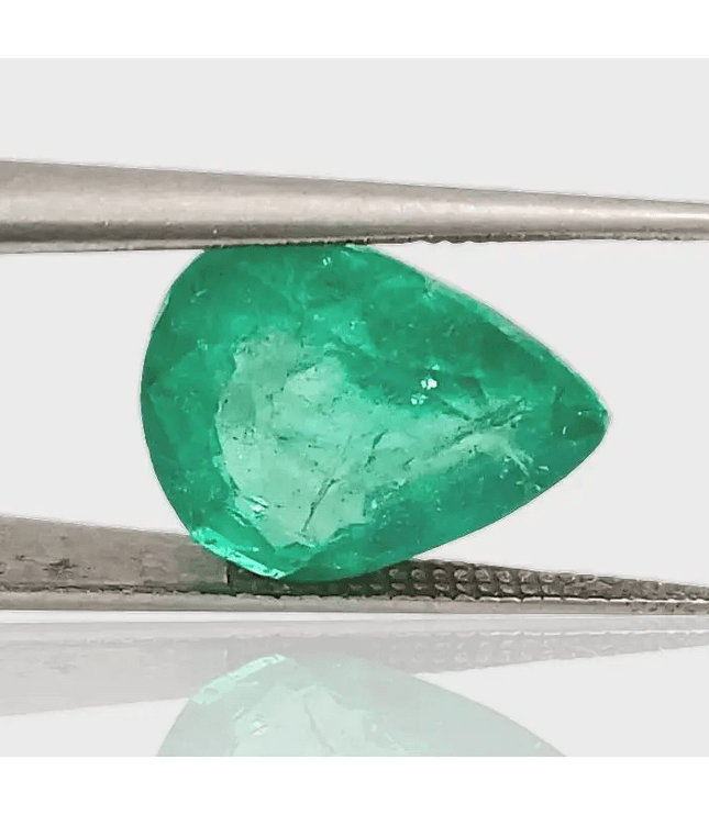 5.54ct Colombian IGI Certified Pear Cut Earth Mined Emerald, 100% Natural Gem. Beautiful Real Colombian Emerald. - SMSGEMS 
