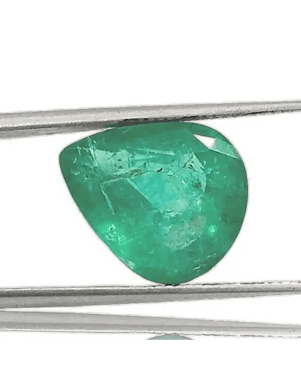 5.54ct Colombian IGI Certified Pear Cut Earth Mined Emerald, 100% Natural Gem. Beautiful Real Colombian Emerald. - SMSGEMS 