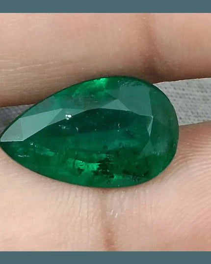 5.81ct Vivid Deep Green Emerald, Natural Earth Mined Gemstone - SMSGEMS 