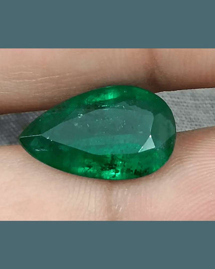 5.81ct Vivid Deep Green Emerald, Natural Earth Mined Gemstone - SMSGEMS 