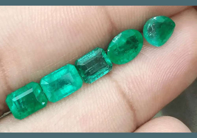 5.92ct Zambian Emerald Parcel, Natural Earth Mined Gemstones - SMSGEMS 