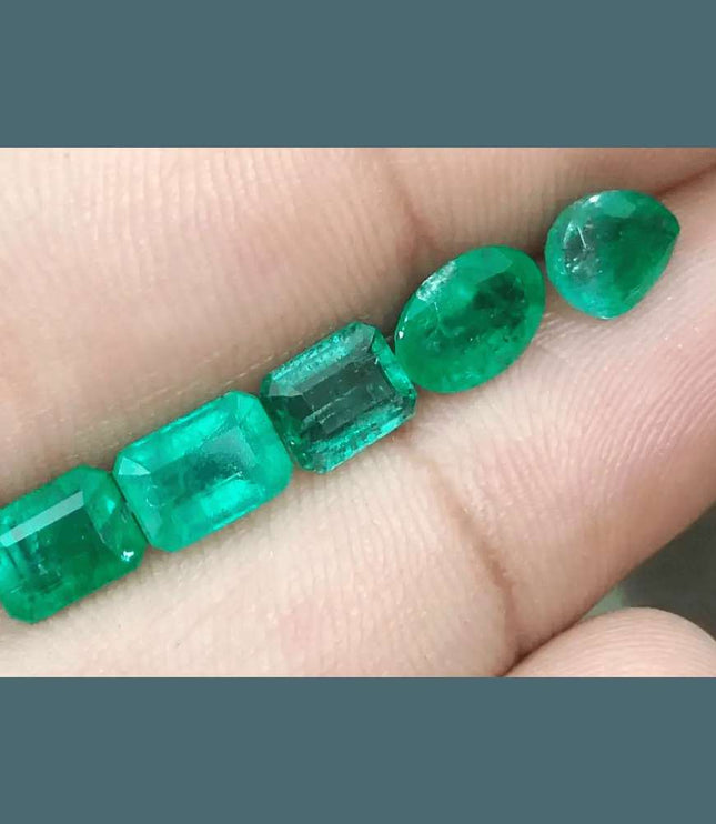 5.92ct Zambian Emerald Parcel, Natural Earth Mined Gemstones - SMSGEMS 