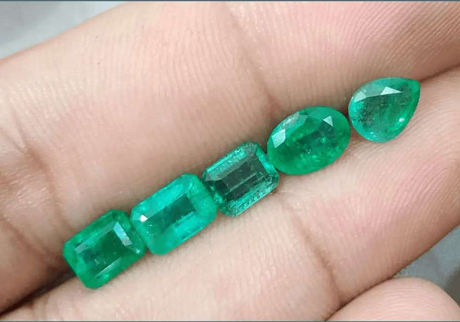 5.92ct Zambian Emerald Parcel, Natural Earth Mined Gemstones - SMSGEMS 
