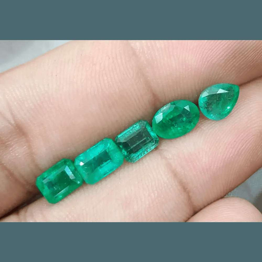 5.92ct Zambian Emerald Parcel, Natural Earth Mined Gemstones - SMSGEMS 