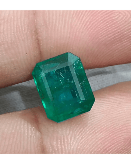 6.17ct Deep Green Zambian Emerald, Natural Gemstone - SMSGEMS 