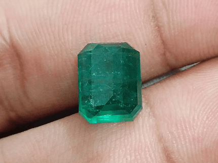 6.17ct Deep Green Zambian Emerald, Natural Gemstone - SMSGEMS 