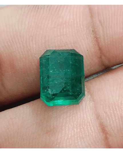 6.17ct Deep Green Zambian Emerald, Natural Gemstone - SMSGEMS 