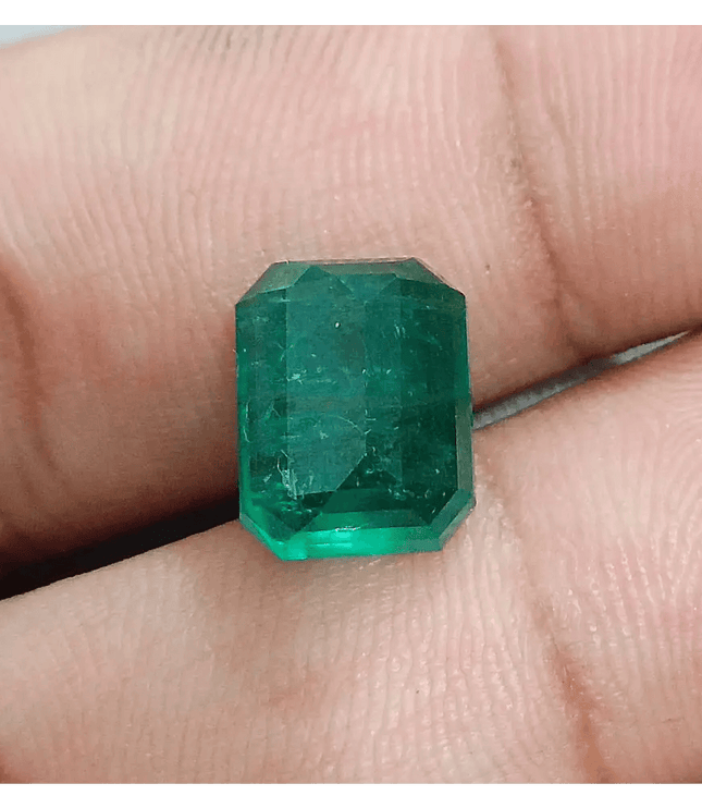 6.17ct Deep Green Zambian Emerald, Natural Gemstone - SMSGEMS 