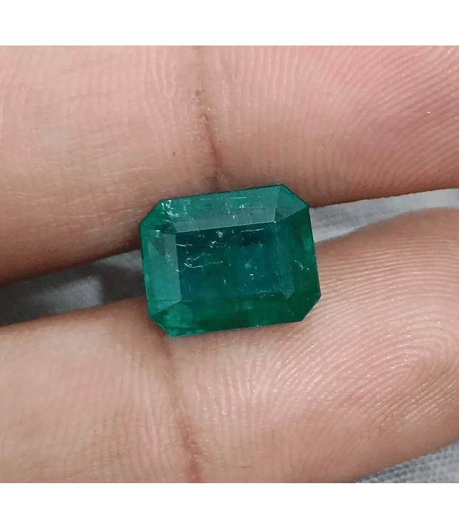 6.17ct Deep Green Zambian Emerald, Natural Gemstone - SMSGEMS 