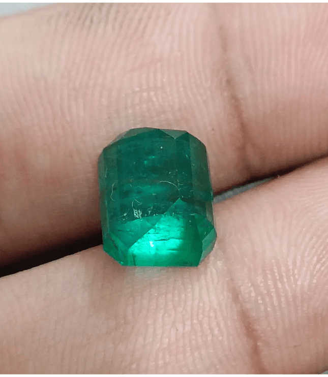 6.17ct Deep Green Zambian Emerald, Natural Gemstone - SMSGEMS 