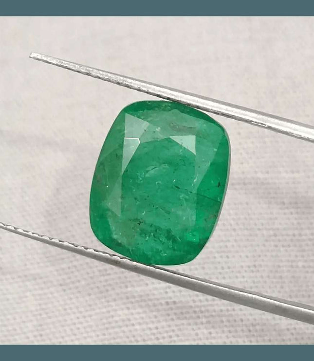 6.42ct Deep Green Emerald, Natural Earth Mined Gemstone - SMSGEMS 