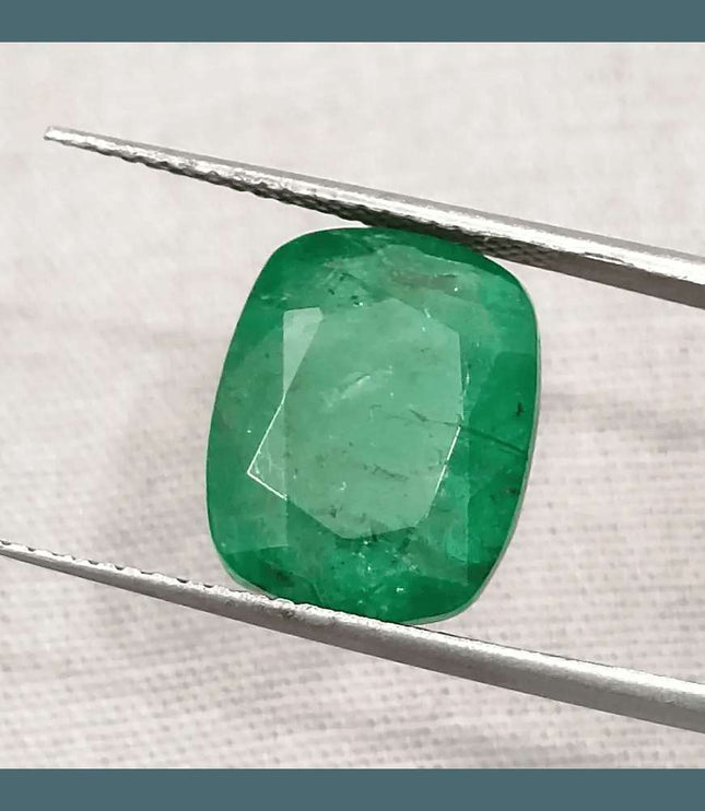 6.42ct Deep Green Emerald, Natural Earth Mined Gemstone - SMSGEMS 