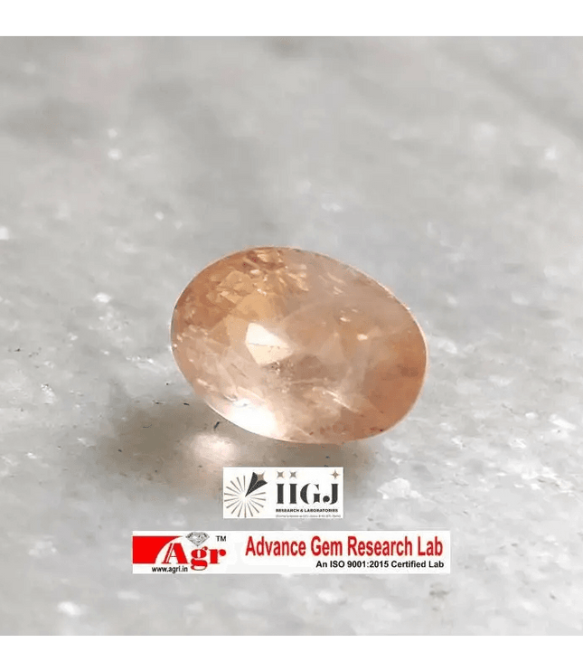 6.44ct Rare Certified Padparadscha Oval Cut Ceylon Sapphire, Natural Earth Mined untreated Gemstone - SMSGEMS 