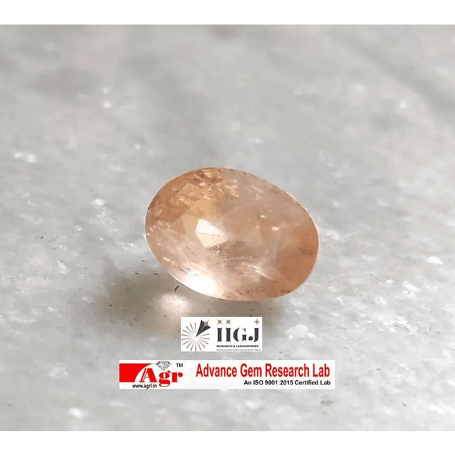 6.44ct Rare Certified Padparadscha Oval Cut Ceylon Sapphire, Natural Earth Mined untreated Gemstone - SMSGEMS 