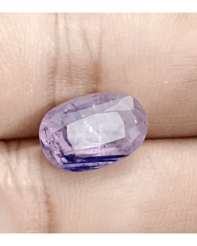 6.54ct Certified Purple Blue Ceylon Sapphire, Natural Earth Mined untreated Gemstone - SMSGEMS 