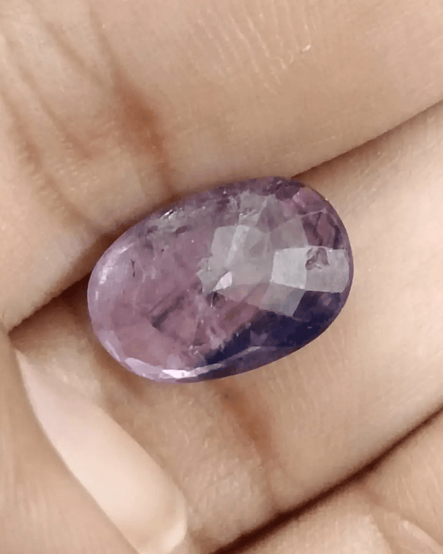 6.54ct Certified Purple Blue Ceylon Sapphire, Natural Earth Mined untreated Gemstone - SMSGEMS 