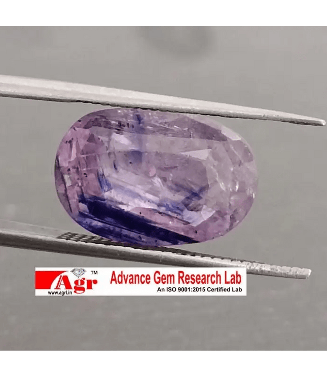 6.54ct Certified Purple Blue Ceylon Sapphire, Natural Earth Mined untreated Gemstone - SMSGEMS 