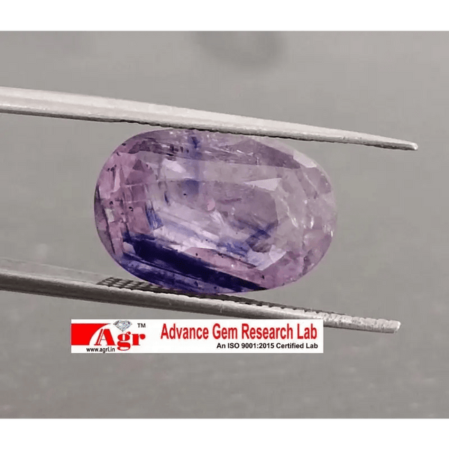6.54ct Certified Purple Blue Ceylon Sapphire, Natural Earth Mined untreated Gemstone - SMSGEMS 