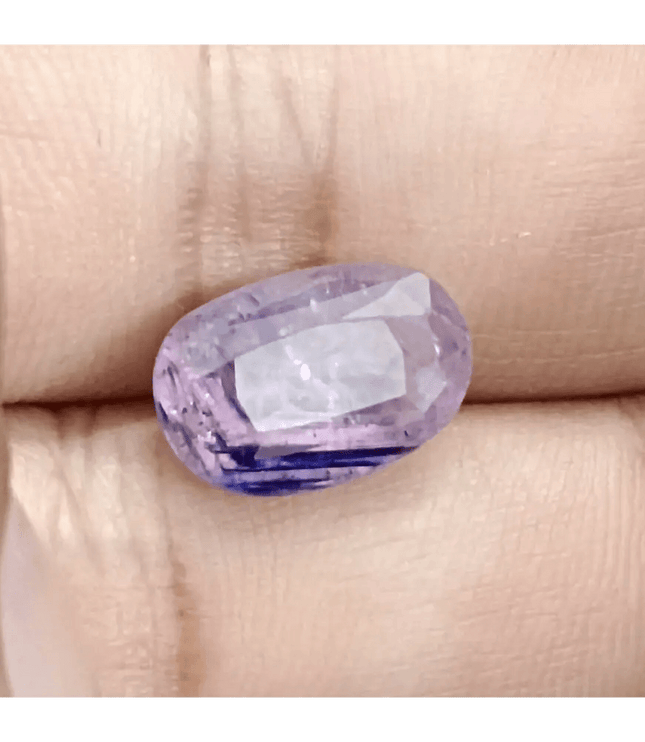 6.54ct Certified Purple Blue Ceylon Sapphire, Natural Earth Mined untreated Gemstone - SMSGEMS 