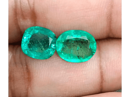 6.71ct/ 2 pcs Zambian Emeralds , Natural Earth Mined Gemstones. - SMSGEMS 