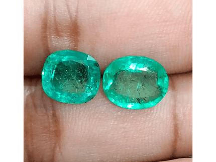 6.71ct/ 2 pcs Zambian Emeralds , Natural Earth Mined Gemstones. - SMSGEMS 